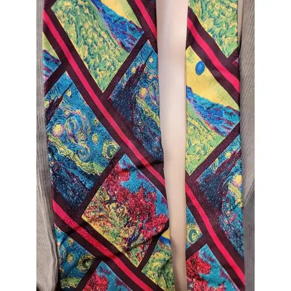 BRIONI by Santostefano100% Silk tie Made in ITALY Bright colors Abstract 57